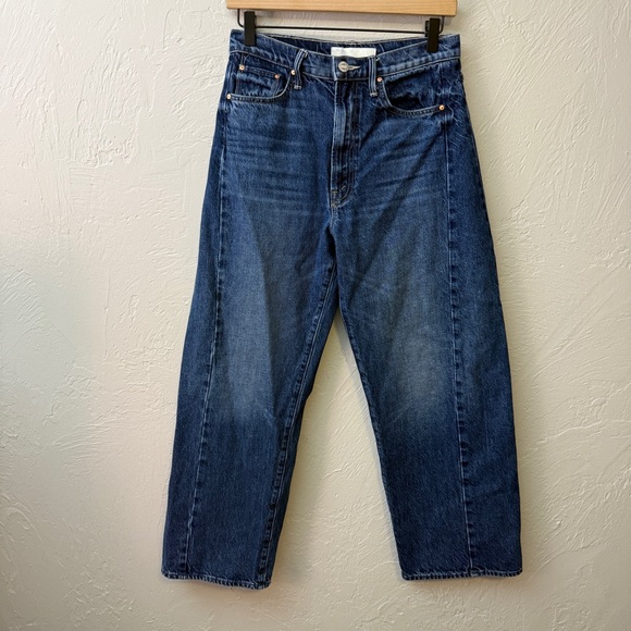 MOTHER Half-Pipe Ankle Jean in Dark Wash Blue Denim Straight Leg Jeans 27 - Picture 3 of 7